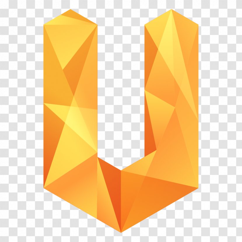 Geometric Origami Letter V - Logo - Creative Yellow Diamond Stitching Transparent PNG