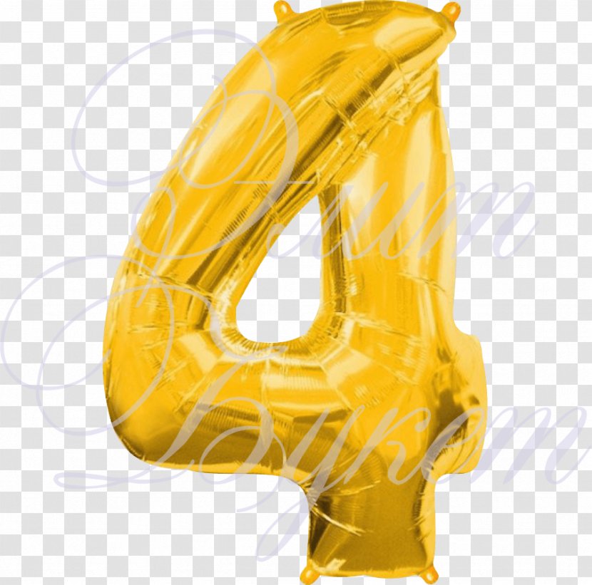 Metallic Color Gold Balloon Number Silver - Yellow Transparent PNG