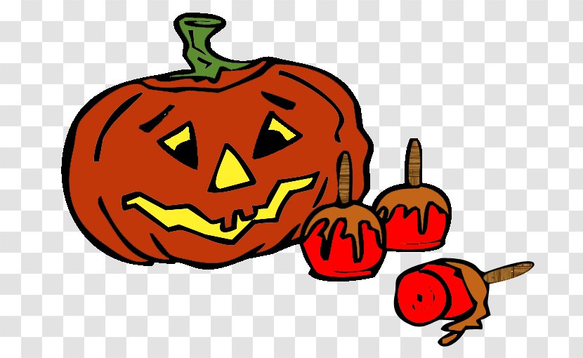 Jack-o'-lantern Candy Apple Halloween Clip Art - Vegetable Transparent PNG