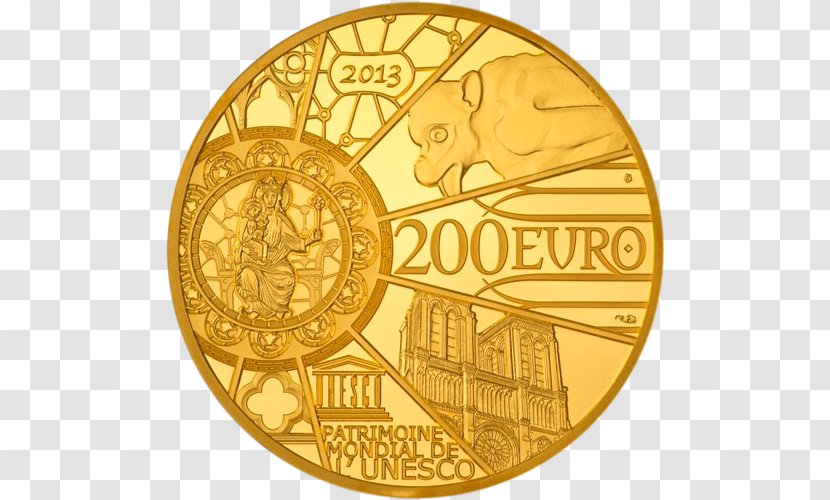 Notre-Dame De Paris Euro Coins Monnaie Gold - Metal - Notre Dame Transparent PNG