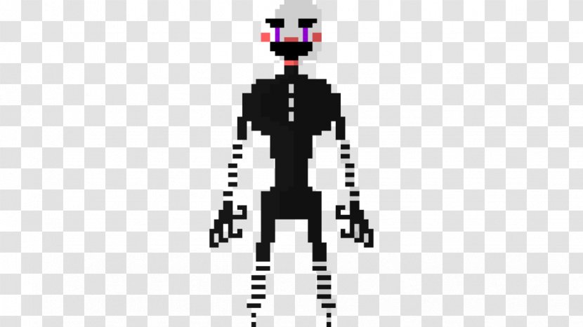 Five Nights At Freddy's 2 Pixel Art Puppet - Deviantart - Black And White Grid Transparent PNG