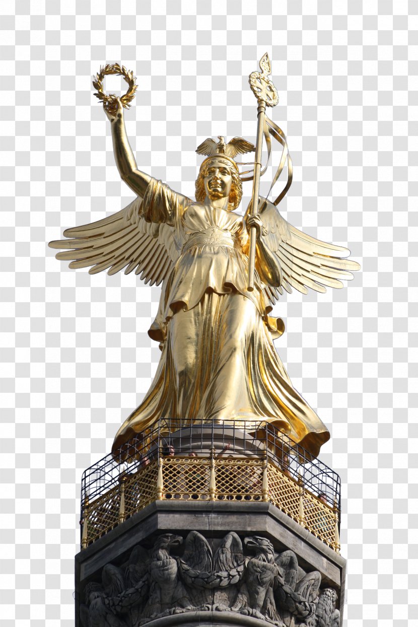 Berlin Victory Column Brandenburg Gate Monument Statue - Metal - Goddess Transparent PNG