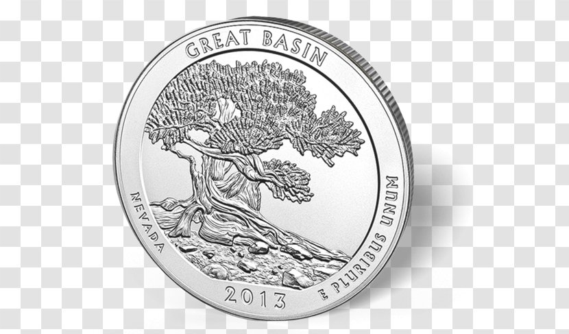 Great Basin National Park America The Beautiful Silver Bullion Coins Quarter - Coin Transparent PNG