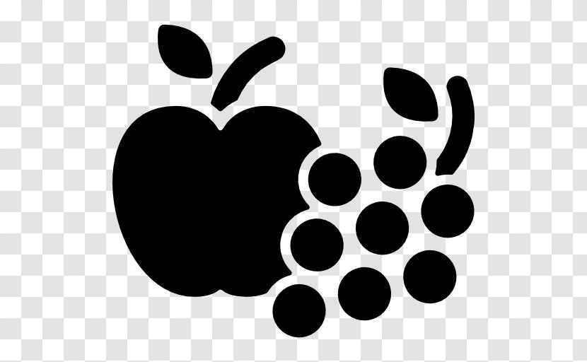Fruit Food - Monochrome - Tempting Grapes Logo Transparent PNG