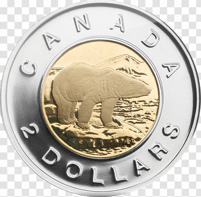 Canada Toonie Loonie Canadian Dollar Royal Mint - Currency - Silver Coin Transparent PNG