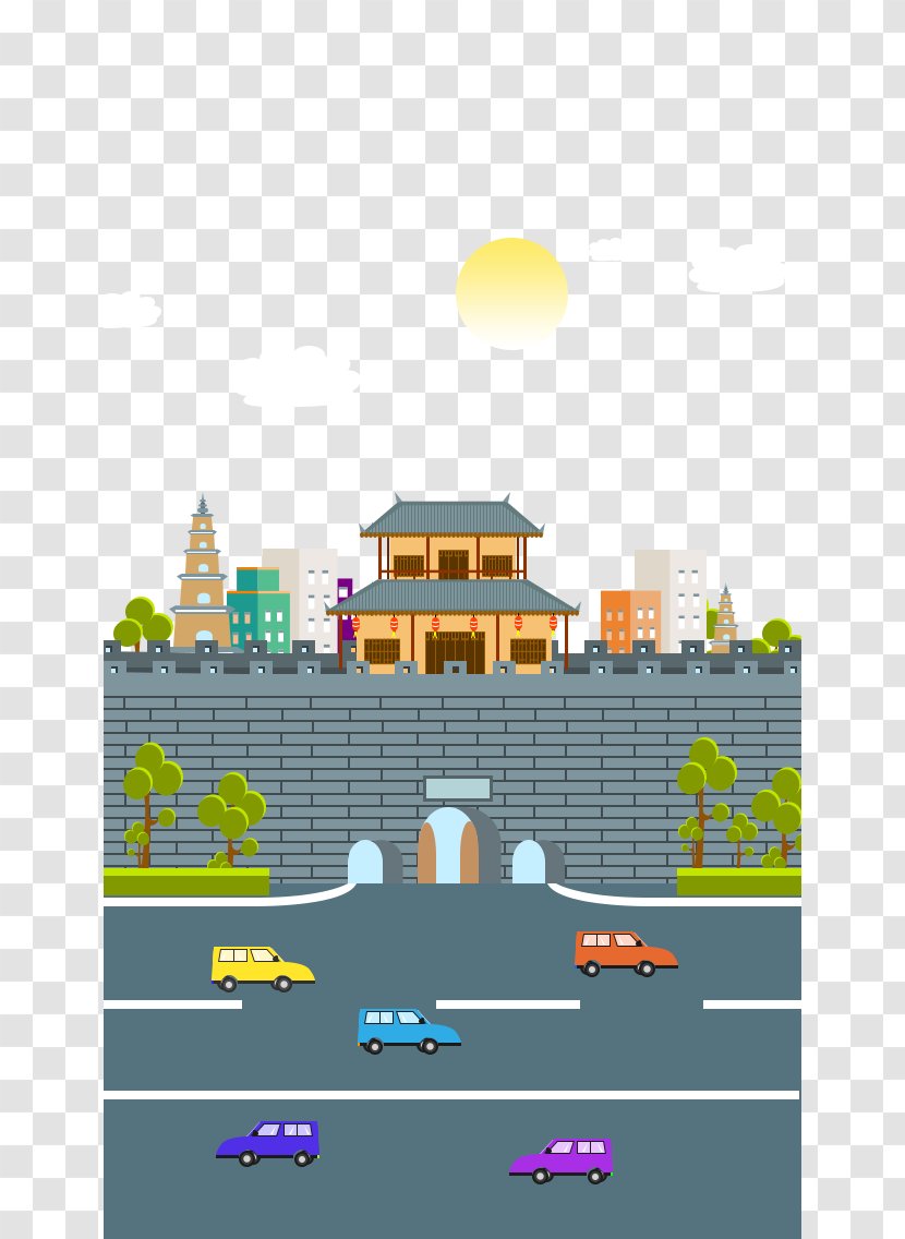 Xian Tourism Automobile Corporation Download - Poster - City Gate Tower Transparent PNG
