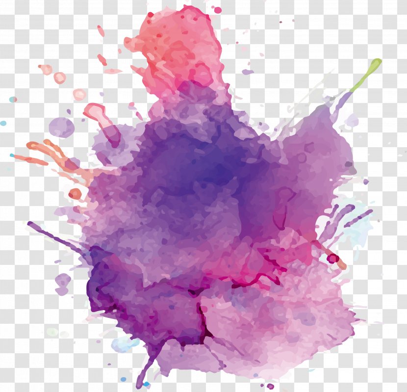 Paper Watercolor Painting Ink - Art - Purple Transparent PNG