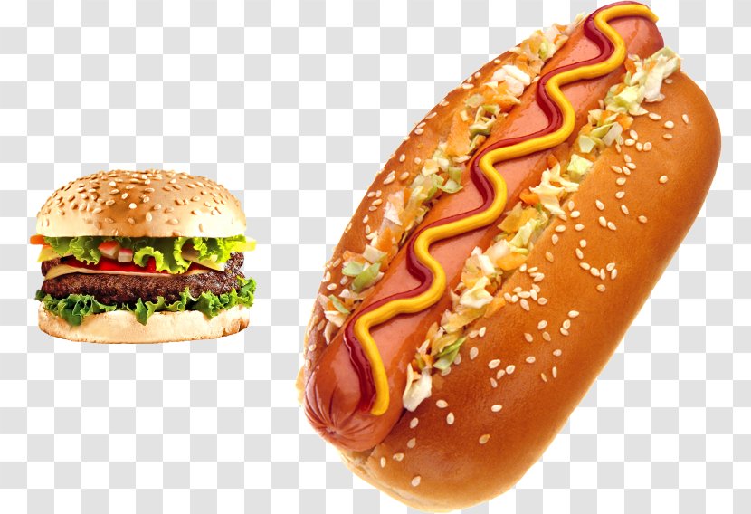 Hot Dog Hamburger Sausage Sandwich - Finger Food - Hamburgers And Dogs Transparent PNG