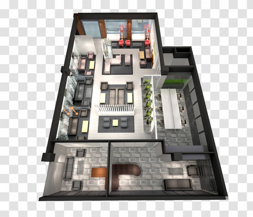 Furniture Floor Plan Couch - Birdseye View - 3D Hall Transparent PNG