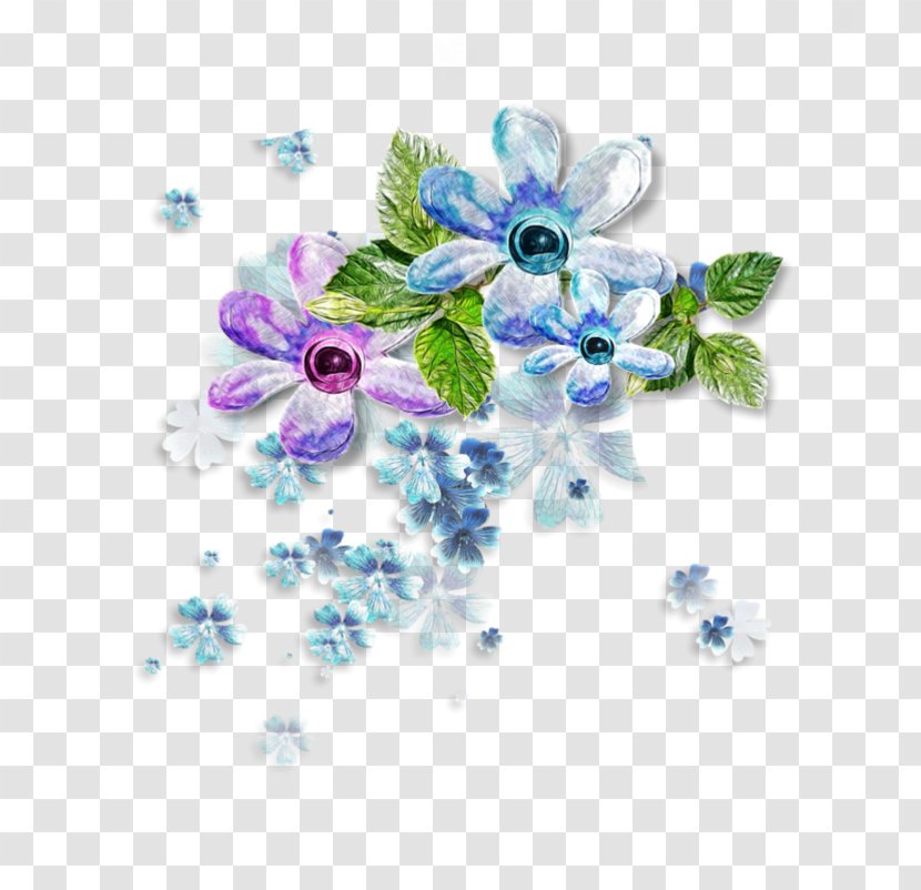 Flower Picture Frames Wreath Clip Art - Blue Transparent PNG