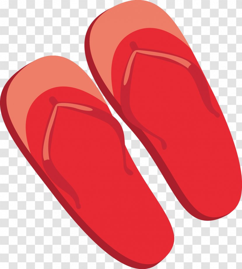 Slipper Sandal Flip-flops Shoe - Red Sandals Transparent PNG