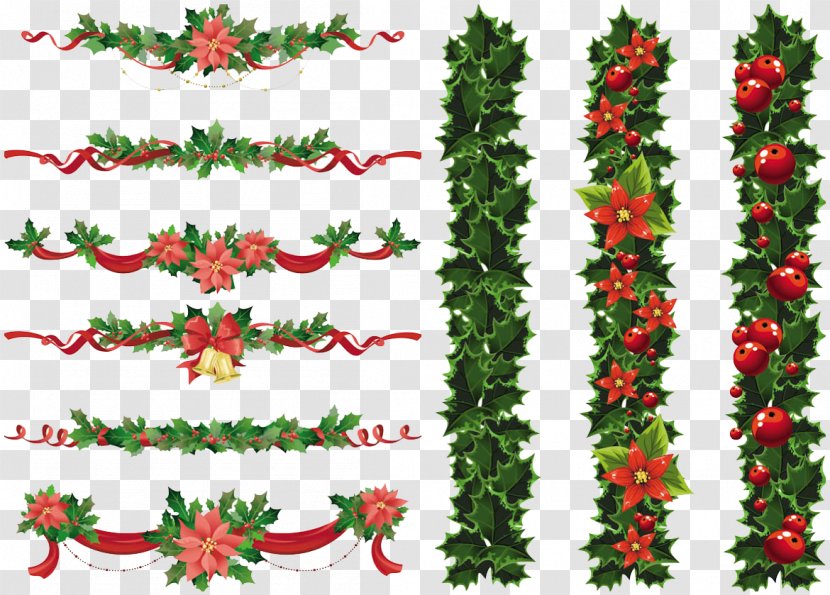 Christmas Garland Wreath Clip Art - Flowering Plant - Elements Transparent Image Transparent PNG