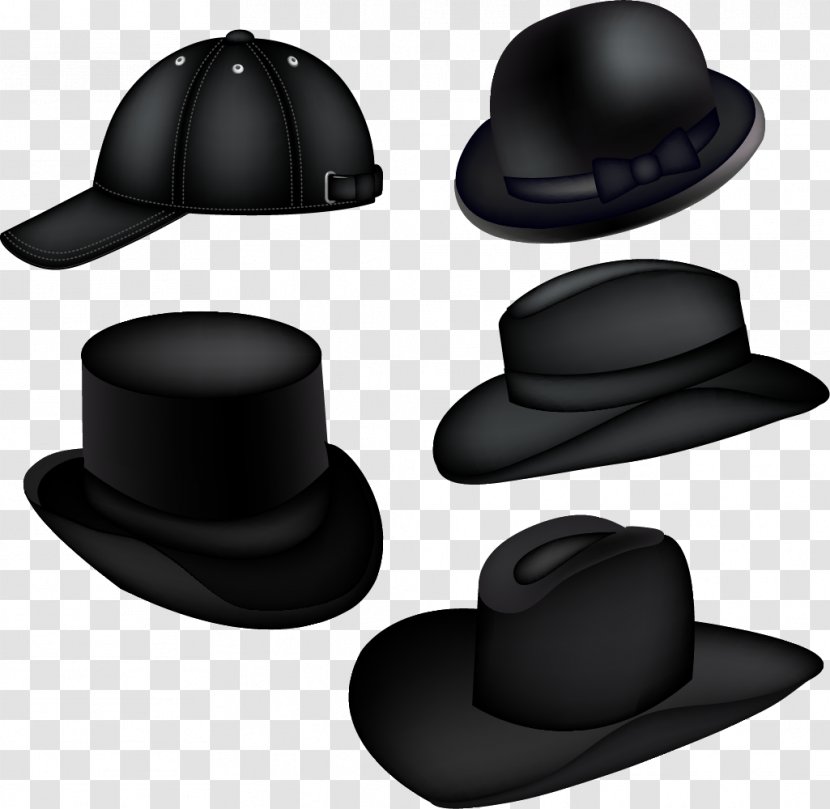 Top Hat Party Baseball Cap - Vector Hand-painted Transparent PNG