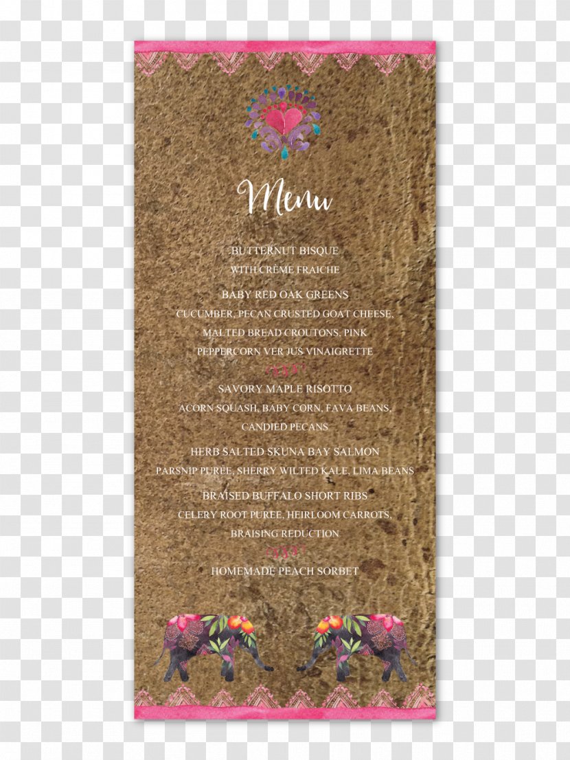 Wedding Invitation Paper Reception Menu - Doll Transparent PNG