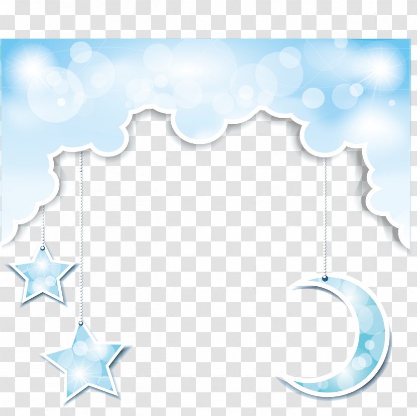 Sky Blue Cloud - Star - Moon And The Stars Transparent PNG