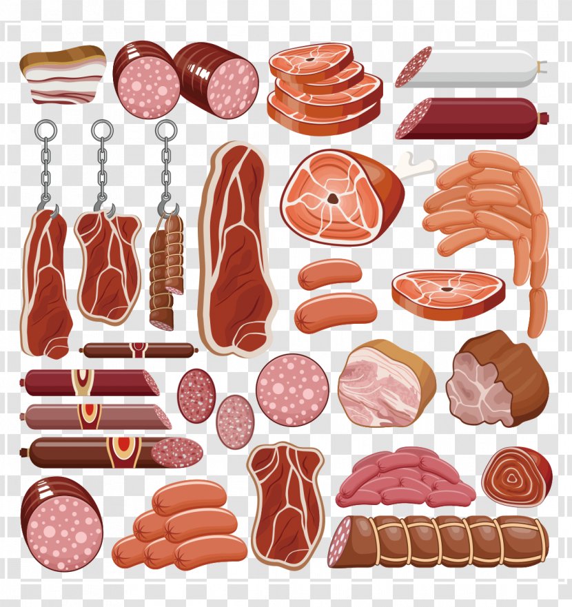 Chinese Sausage Barbecue Bacon Bologna - Silhouette - Meat Transparent PNG