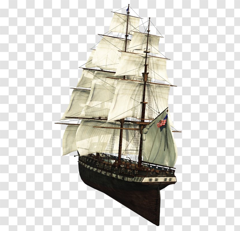 Sailing Ship Clipper Boat - Sloop Of War - Barcos Transparent PNG