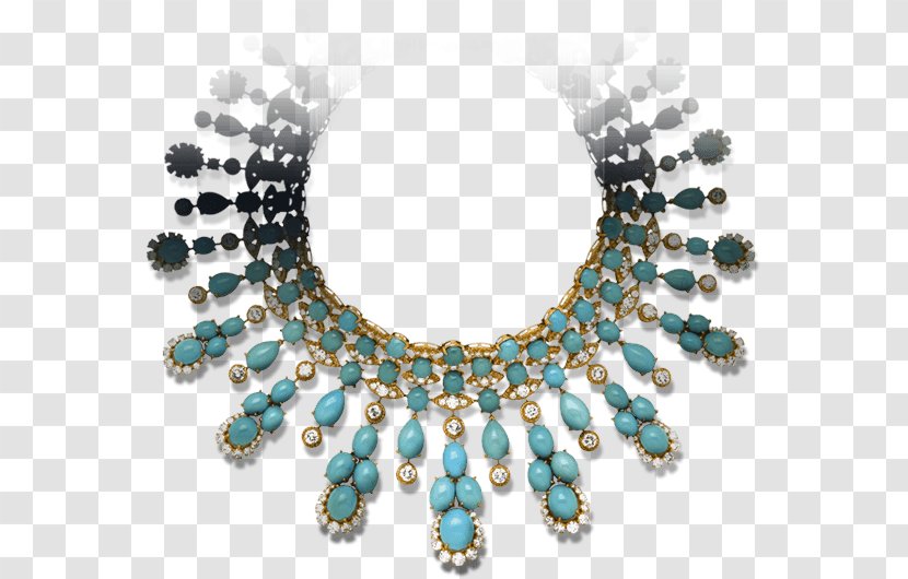 Turquoise Van Cleef & Arpels Necklace Jewellery Gemstone - Gold Transparent PNG