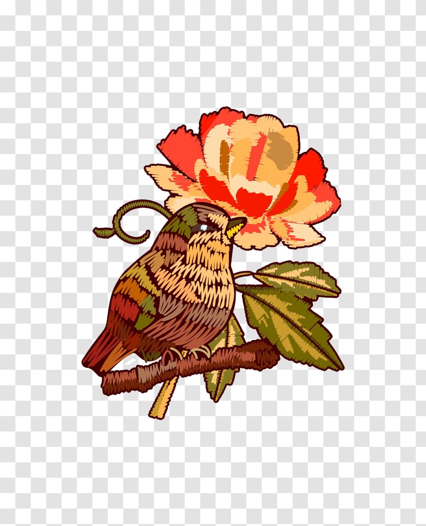 Floral Design Bird Illustration - Petal - Watercolor Sparrow Transparent PNG