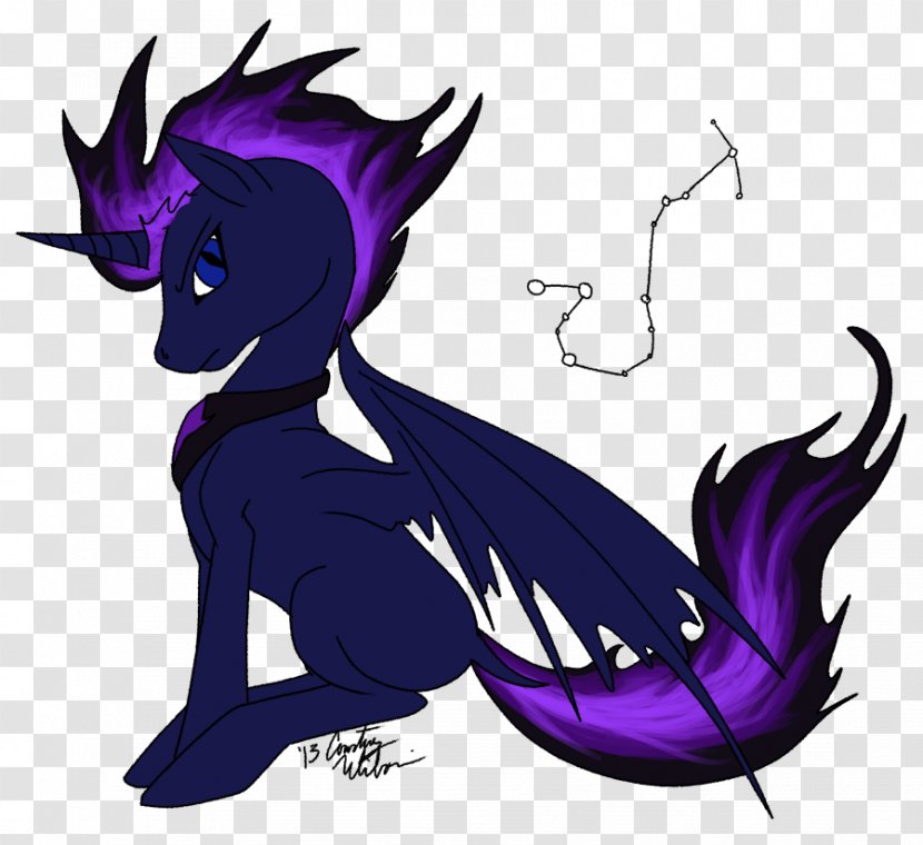 Dragon Horse Legendary Creature Clip Art - Violet - Vector Zen Sitting Transparent PNG