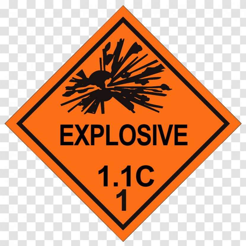 Dangerous Goods Placard Explosive Material Label Explosion - Stickers Transparent PNG