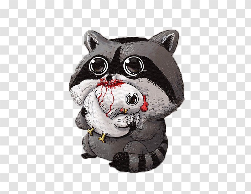 Predator Illustration Illustrator Prey Drawing - Art - Cute Raccoon Transparent PNG