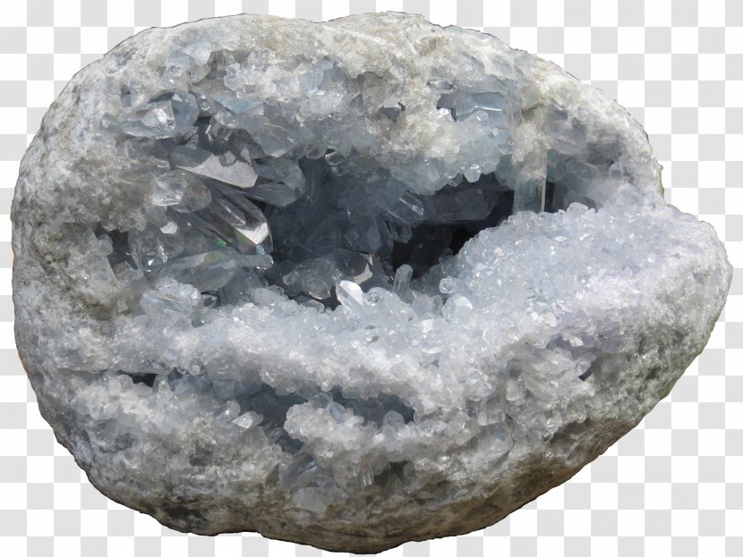 Crystal Geode Mineral Celestine Quartz Transparent PNG