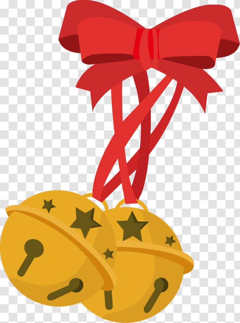 Christmas Jingle Bells Euclidean Vector - Yellow - Decoration Bell Transparent PNG
