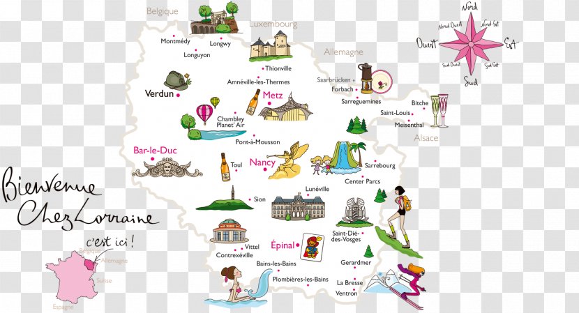 Vosges Alsace-Lorraine Tourism Guidebook Moselle - Diagram - Travel Transparent PNG