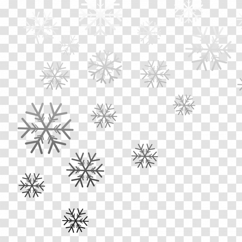 Black And White Snowflake Gradient Computer File - Snow - Snowflakes Transparent PNG