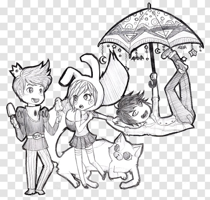 Fionna And Cake Line Art Marceline The Vampire Queen Finn Human Drawing - Flower - Summer. Summer Time Transparent PNG