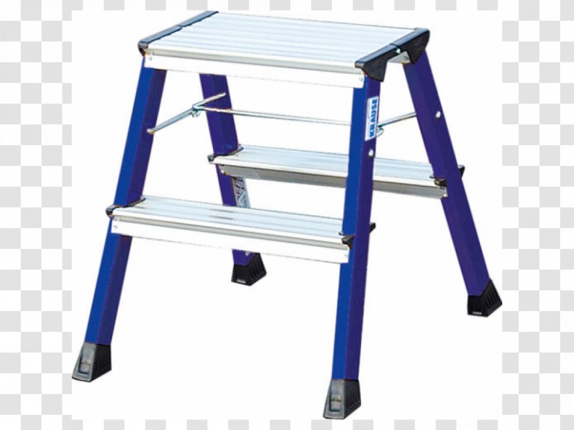 Ladder Krause Aluminium Step Stool Foldable Operating Height Stairs Keukentrap - Hailo Transparent PNG