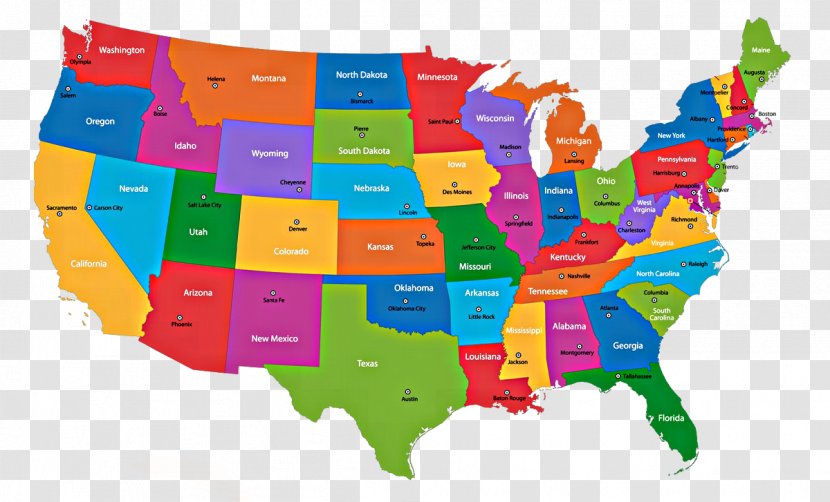 U.S. State World Map Capital City Image - Area Transparent PNG