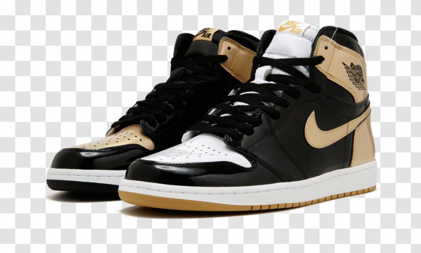 Air Jordan 1 Retro High OG NRG Gold Toe Black/ Black-Metallic Nike Sports Shoes - Adidas Transparent PNG