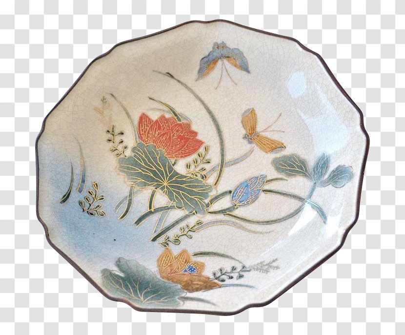 Plate Porcelain Japan Kutani Ware Antique - Ceramic Pottery Glazes Transparent PNG