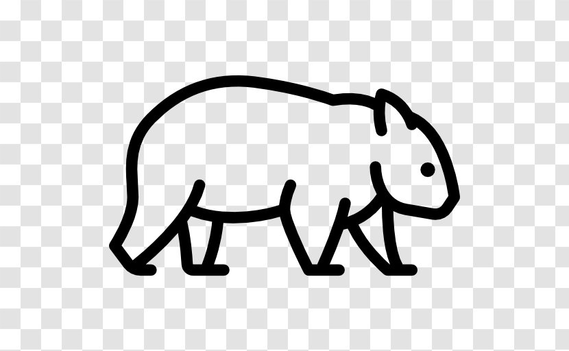 Wombat Animal Clip Art - Monochrome - Black Transparent PNG