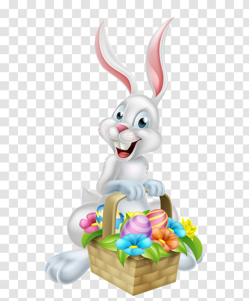 Easter Bunny Egg Hunt Illustration - Cartoon - Decorative Patterns Carrying Eggs Transparent PNG