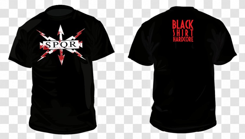 T-shirt Top Neck Sleeve Firefighter - Black Transparent PNG