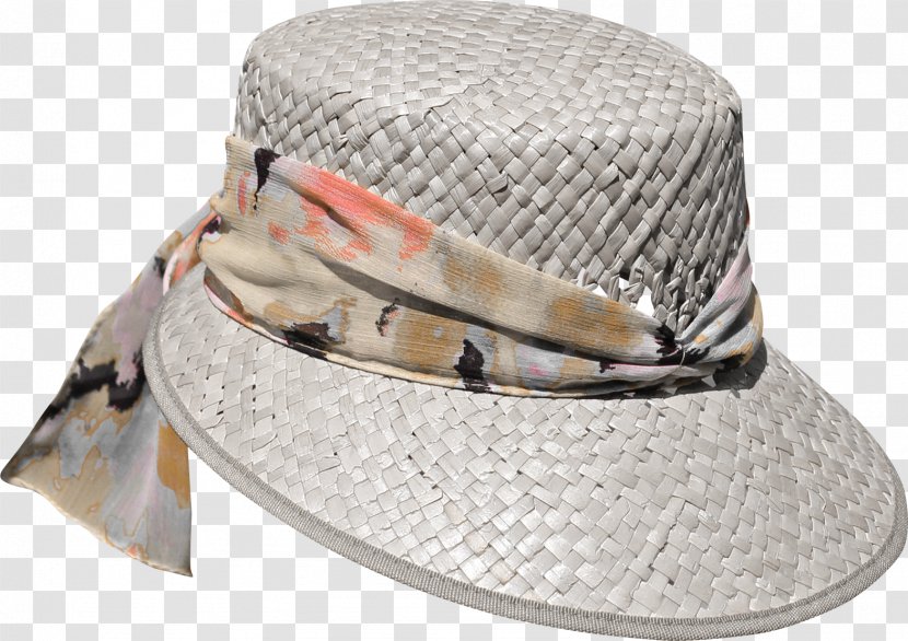 Straw Hat Headgear Sun Bucket - Brown White Transparent PNG