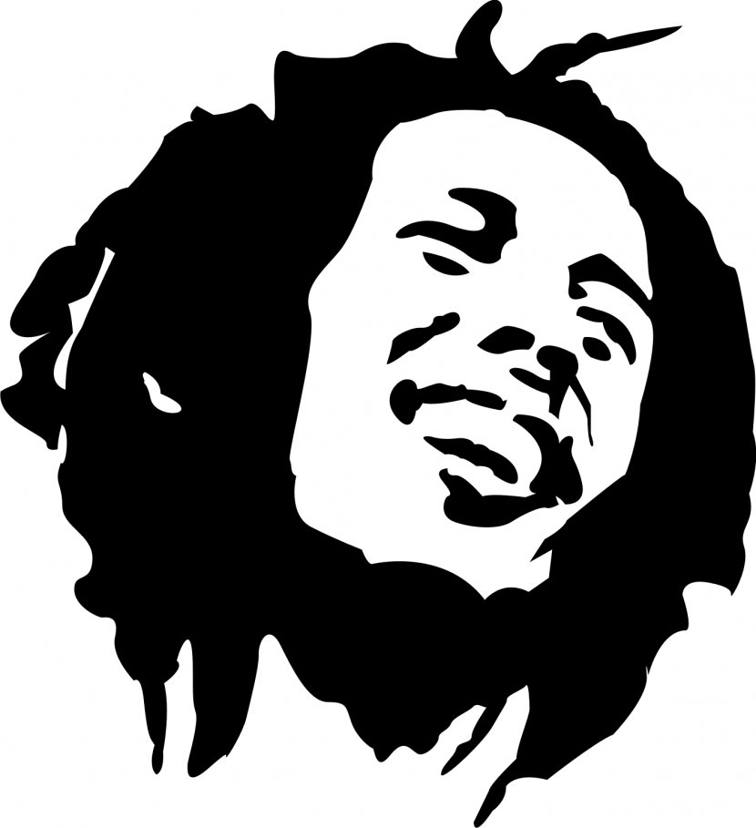 Bob Marley Silhouette Drawing Stencil - Art Transparent PNG