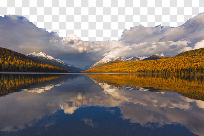 Bowman Lake Glacier National Park Montana District Mount Scenery - Area Transparent PNG