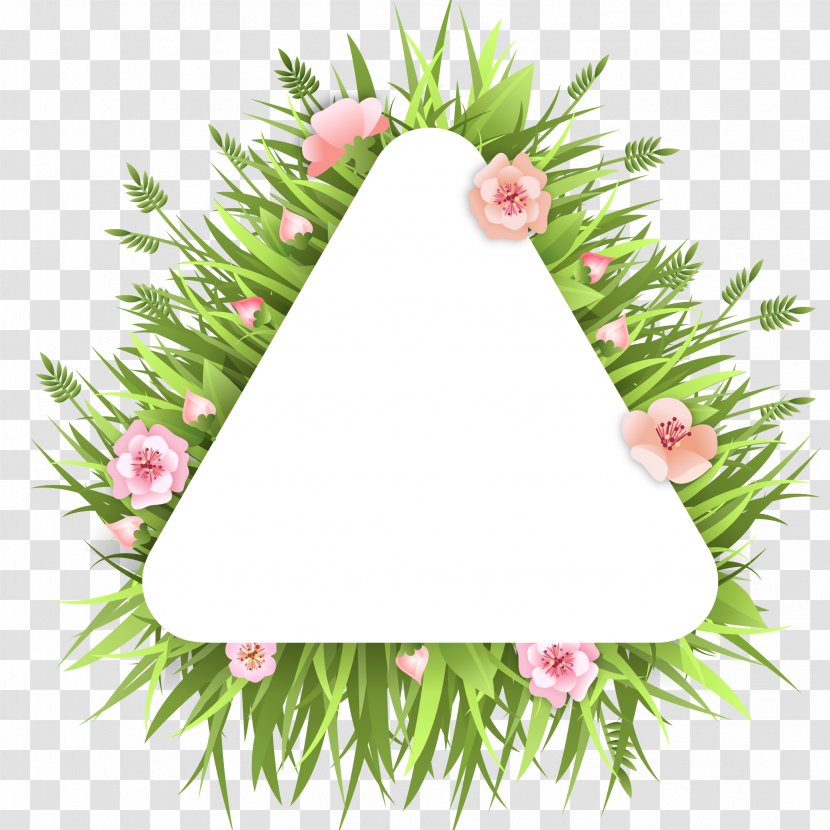 International Women's Day Flower - Shape - Creative Floral Triangle Label Vector Material Transparent PNG