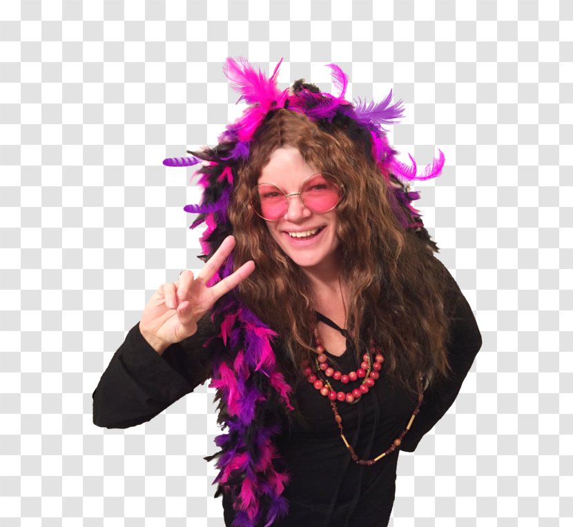 Wig Feather Boa Pink M Fur Hair Coloring - Smile - Janis Joplin Transparent PNG