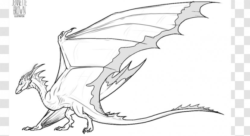 Dragon Line Art Drawing Wyvern Sketch - Artwork Transparent PNG