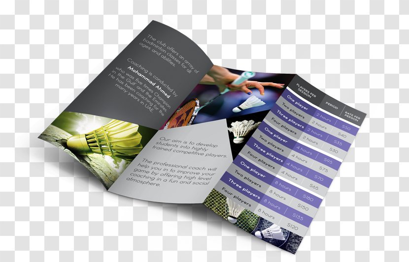 Brochure - Badminton Flyer Transparent PNG