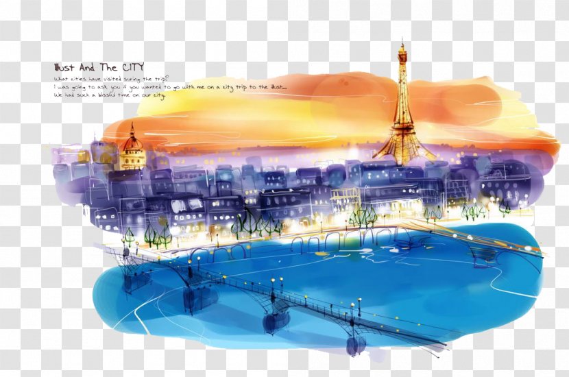 Eiffel Tower Drawing Illustration - Painting - City Transparent PNG