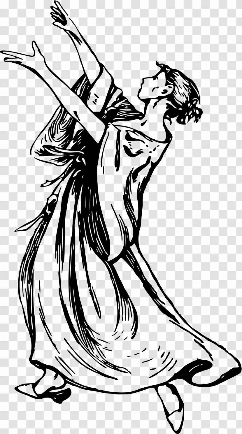 Black And White Drawing Dance Clip Art - Frame - Dancing LADY Transparent PNG