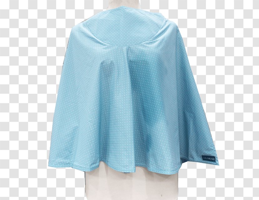 Sleeve Neck - Blouse - Sky Blue And White Transparent PNG