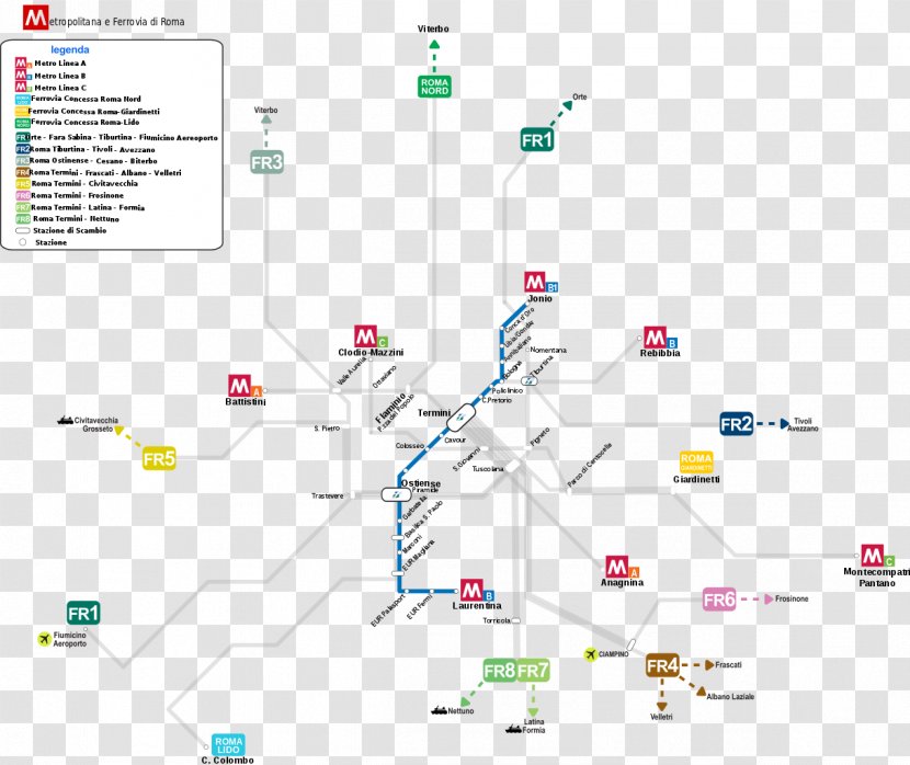 Rapid Transit Line C Rome Toulouse Metro B Ligne Du Réseau De Transports En Commun - Map Transparent PNG