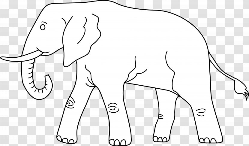 Elephant Line Art Drawing Clip - Tree - Elephants Transparent PNG